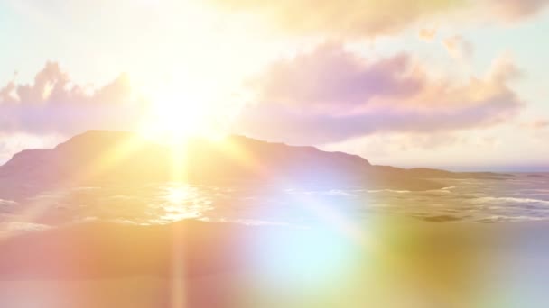 Summer Background Sun Rays Waves — Stock Video