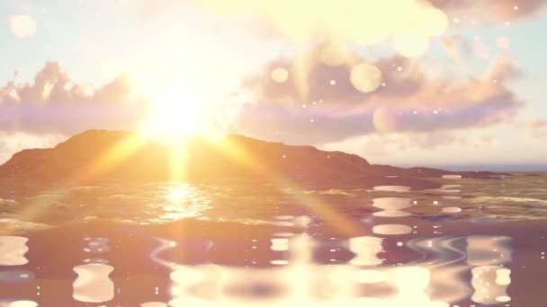 太陽の光と波を持つ夏の背景 — ストック動画