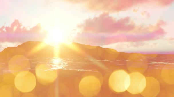 太陽の光と波を持つ夏の背景 — ストック動画