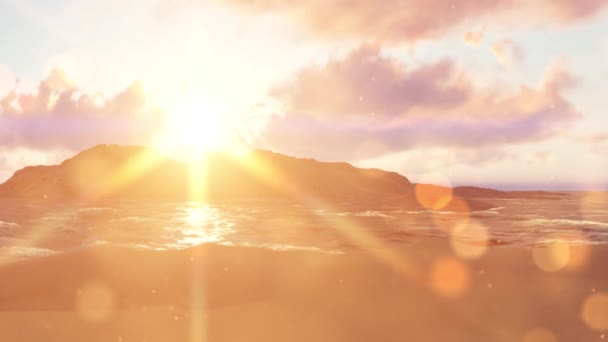 Літній Фон Сонячними Променями Хвилями — стокове відео