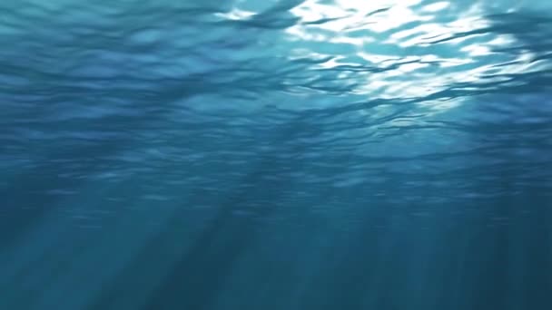 Fundo Verão Subaquático Azul Com Raios Sol — Vídeo de Stock
