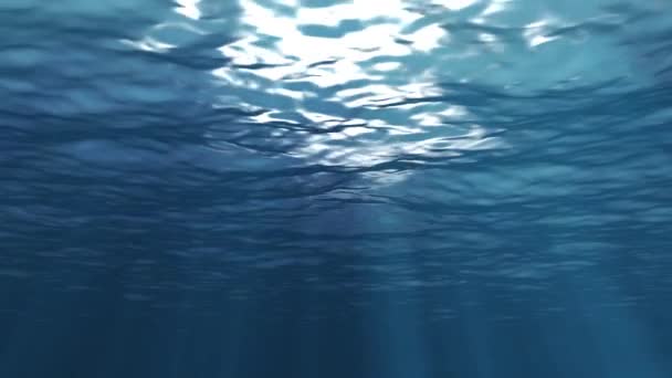 Fondo Azul Bajo Agua Verano Con Rayos Sol — Vídeos de Stock