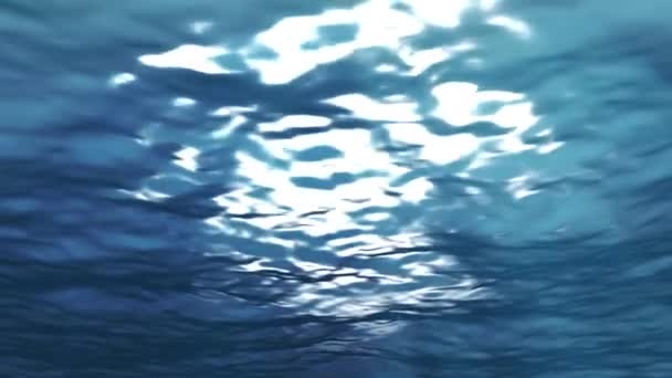 Fondo Azul Bajo Agua Verano Con Rayos Sol — Vídeo de stock