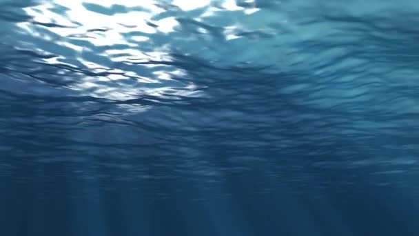 Fundo Verão Subaquático Azul Com Raios Sol — Vídeo de Stock