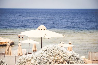 Plaj şemsiyesi rahatlatıcı yaz tatili 