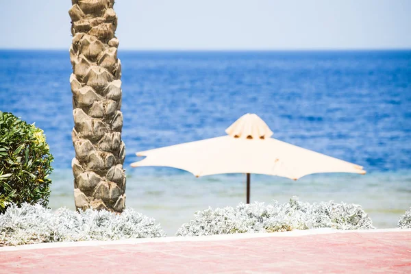 Beach Umbrella Relaxing Summer Vacation — Stock Photo, Image