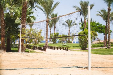 Plajda oyun alanı. Tropikal arka plan