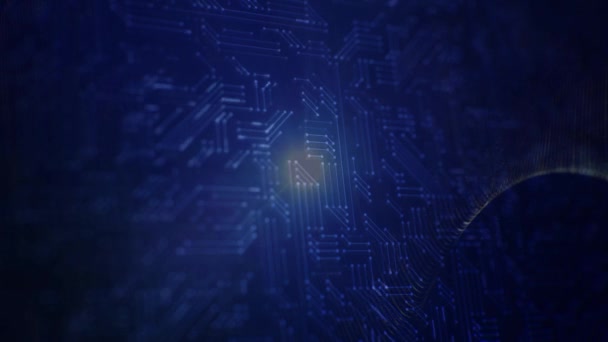Fundo Digital Rede Tecnologia Azul Abstrata — Vídeo de Stock