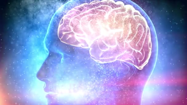 Ludzki Mózg Medyczny Cyber Tło — Wideo stockowe