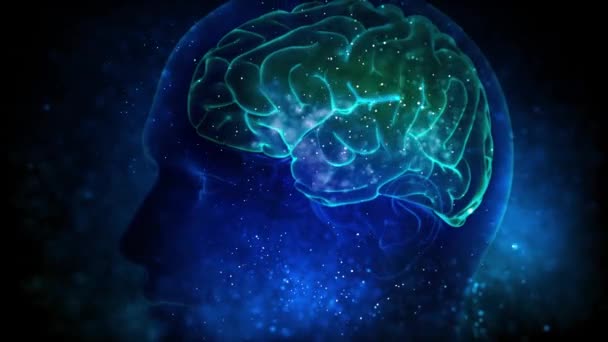 Menschliches Gehirn Medizinischer Cyber Hintergrund — Stockvideo