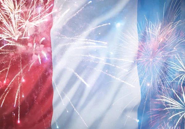 Fransa ulusal gün kalabalık ve havai fişek