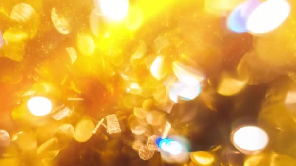 Gyllene Glitter Partiklar Framgång Bakgrund — Stockvideo
