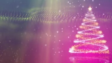 Noel ağacı parıldıyor. Kış arka planı