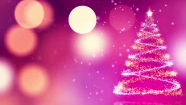 Kerstboom Schittert Winter Achtergrond — Stockvideo
