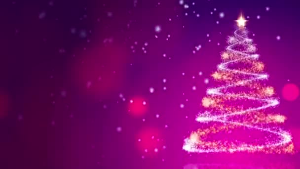 Kerstboom Schittert Winter Achtergrond — Stockvideo