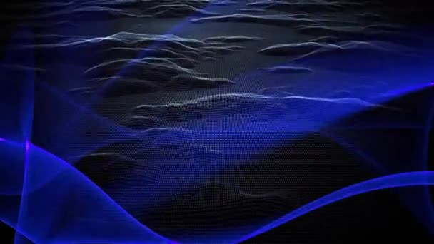 Blue Wave Digital Abstract Background — Stock Video