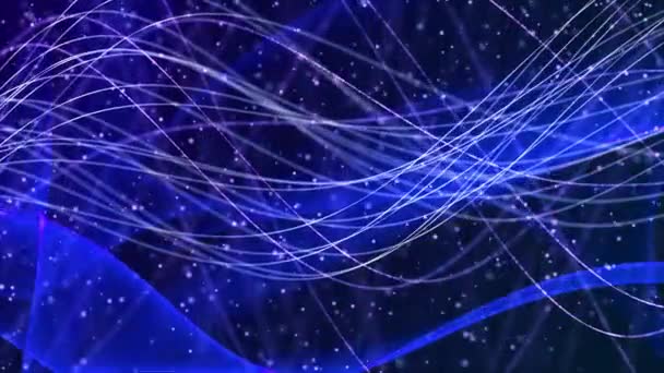 Синие Волны Цифровой Абстрактный Фон — стоковое видео