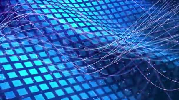 Digitální Technologie Blue Wave Pozadí — Stock video