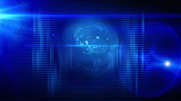 Globální Technologie Digitálního Modrého Pozadí — Stock video