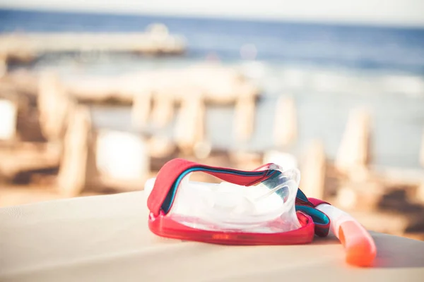 Maschera Snorkeling Sulla Spiaggia — Foto Stock