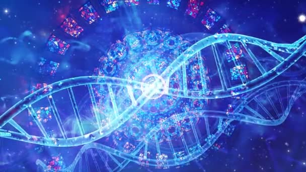 Abstrakte Medizinische Genetik Dna Hintergrund — Stockvideo