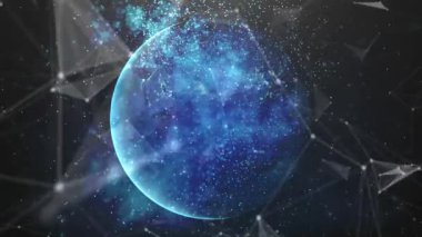 Küresel dünya dijital parçacıklar arka plan