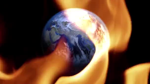 Earth Fire Environmental Disasters Social Outreach — Stock Video