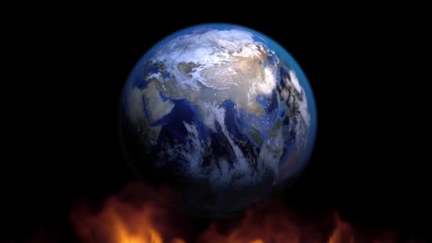 Earth Fire Environmental Disasters Social Outreach — Stock Video