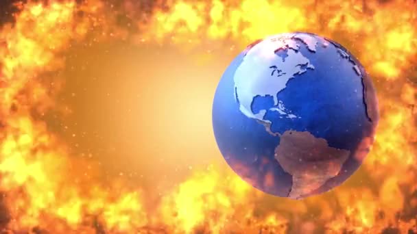 Earth Fire Environmental Disasters Social Outreach — Stock Video