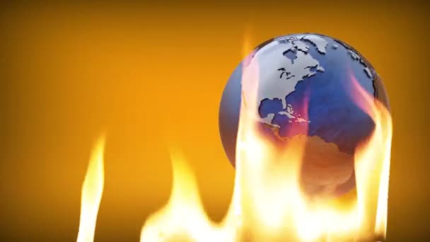 Erde Auf Feuer Soziales Engagement Bei Umweltkatastrophen — Stockvideo