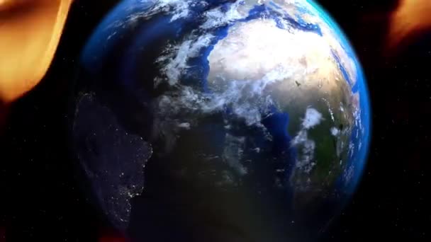 Terra Fiamme Disastri Ambientali Sensibilizzazione Sociale — Video Stock