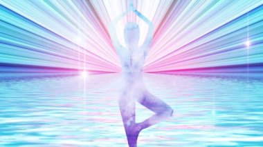 Kadın siluet karma yoga arka plan