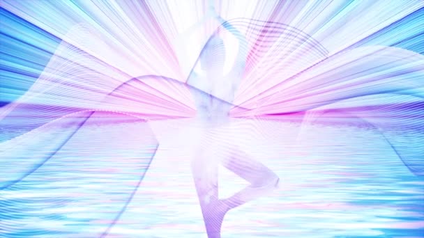 女人剪影业力瑜伽背景 — 图库视频影像