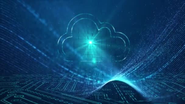 Hintergrund Für Cloud Computing Speicherlösungen — Stockvideo