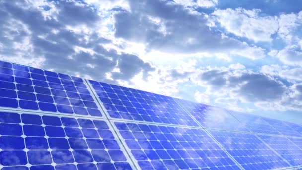 Fotovoltaické Solární Panely Pro Udržitelnou Ekologickou Energii — Stock video