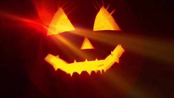 Strašidelný Halloween Dýňová Lucerna — Stock video