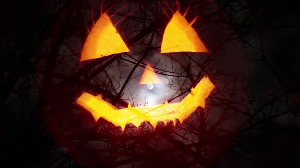 Creepy Halloween Pumpkin Lantern Background — Stock Video