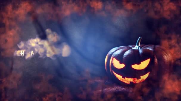 Feliz Halloween Fundo Abóbora Assustador — Vídeo de Stock