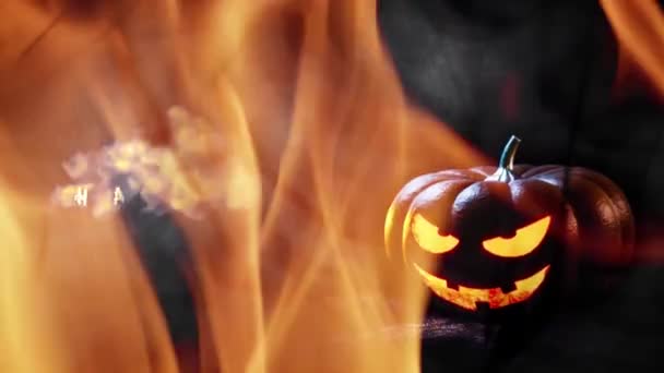 Happy Halloween Scary Pumpkin Background — Stock Video