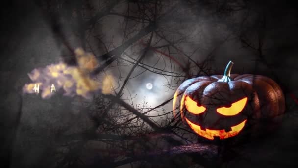 Boldog Halloween Ijesztő Tök Háttér — Stock videók