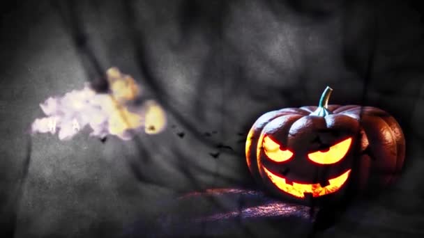Щасливий Хеллоуїн Страшний Гарбузовий Фон — стокове відео