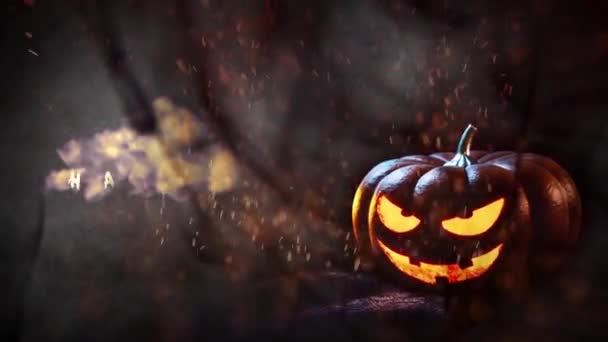 Šťastný Halloween Strašidelný Původ Dýně — Stock video