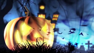 Cadılar Bayramı kabak ürkütücü turuncu arka plan 