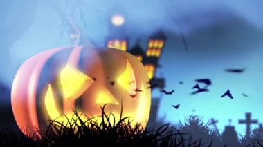 Cadılar Bayramı kabak ürkütücü turuncu arka plan 