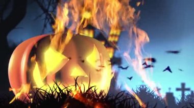 Cadılar Bayramı kabak ürkütücü turuncu arka plan 