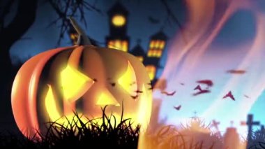 Cadılar Bayramı kabak ürkütücü turuncu arka plan 