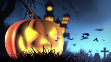 Cadılar Bayramı kabak ürkütücü turuncu arka plan 