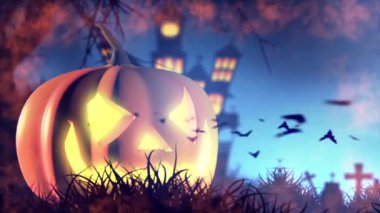 Cadılar Bayramı kabak ürkütücü turuncu arka plan 