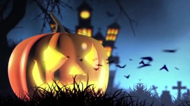 Cadılar Bayramı kabak ürkütücü turuncu arka plan 