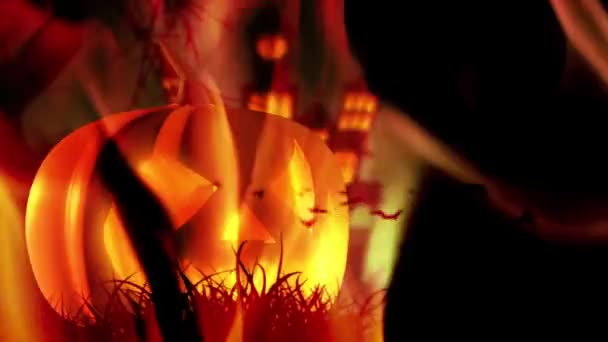 Halloween Pumpa Spooky Orange Bakgrund — Stockvideo